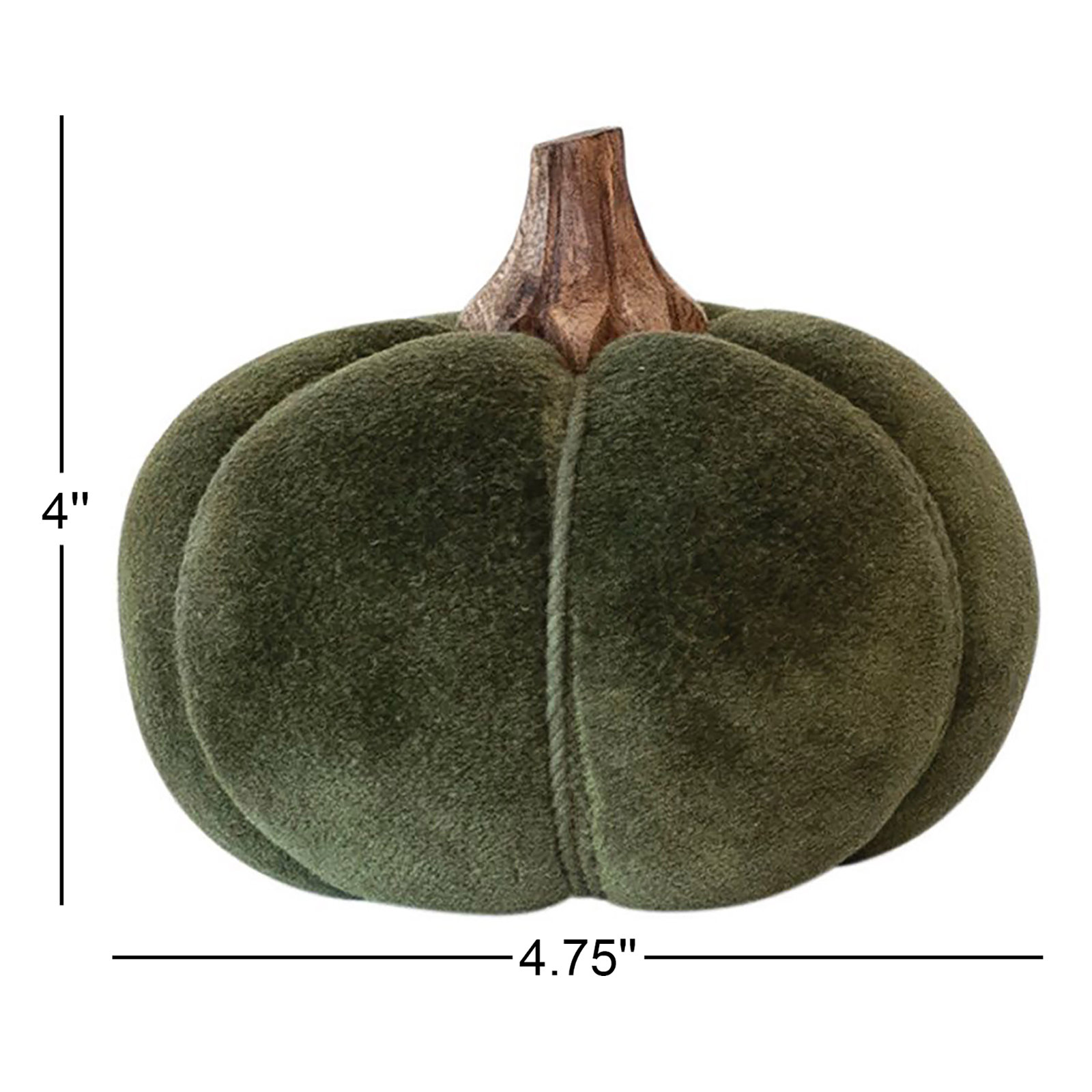 Boucle Velvet Pumpkin Holiday Accent, 4" H x 4.75" W x 4.75" D