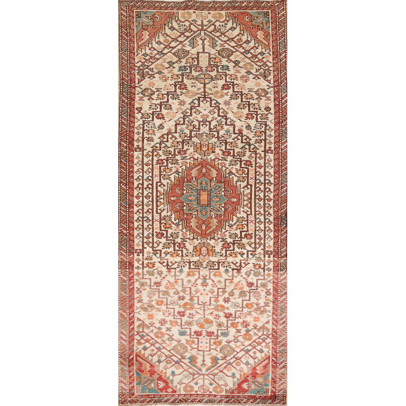 Tapis de couloir géométrique en laine 3x8