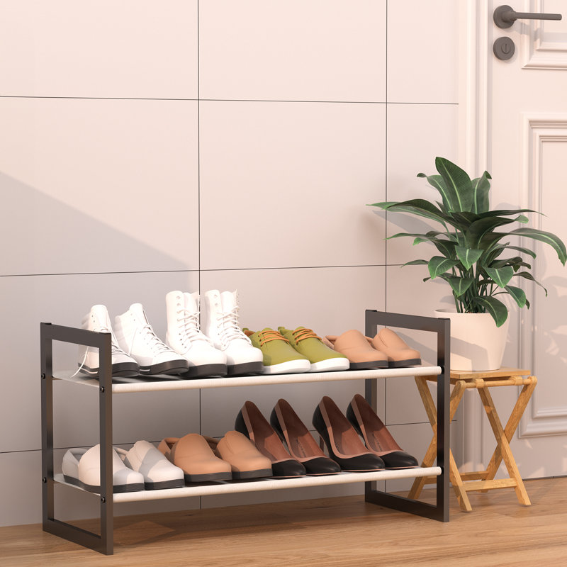 2-Tier Shoe Organizer, Shoe Rack For 12 Pairs Of Shoes