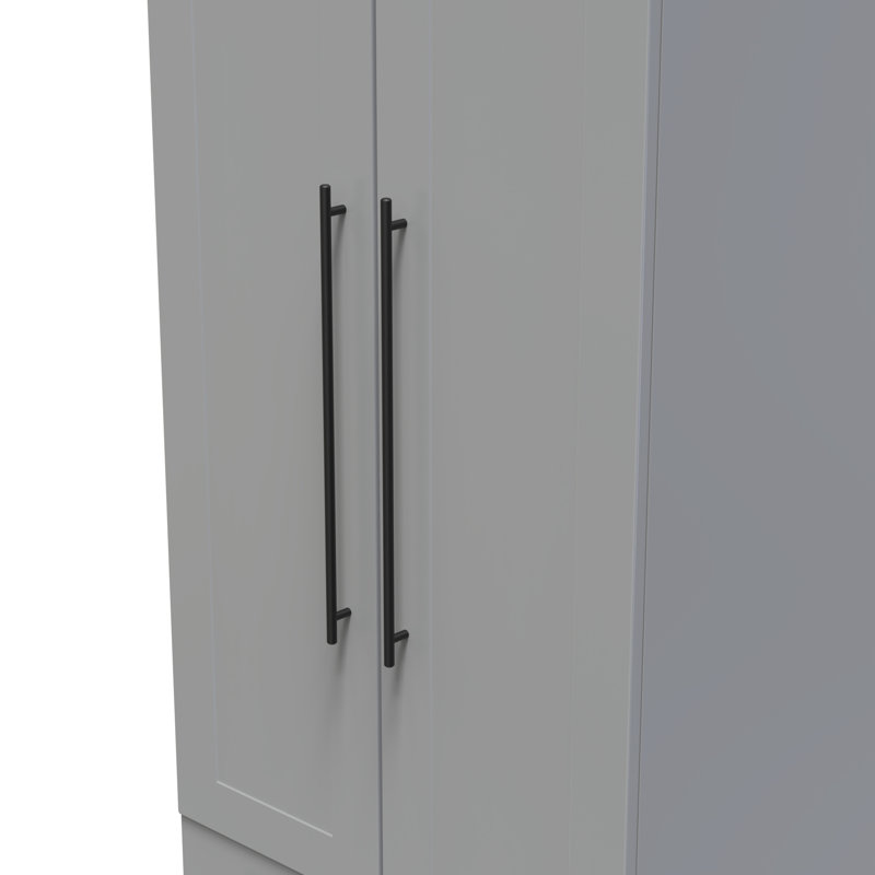 Fully Assembled 2 Door Wardrobe, Dusk Grey
