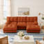 Canapé modulaire moderne en forme de U de 107 pouces avec 2 repose-pieds, coussins en chenille à assise profonde pour un siège confortable dans les chambres et les appartements-1293447691