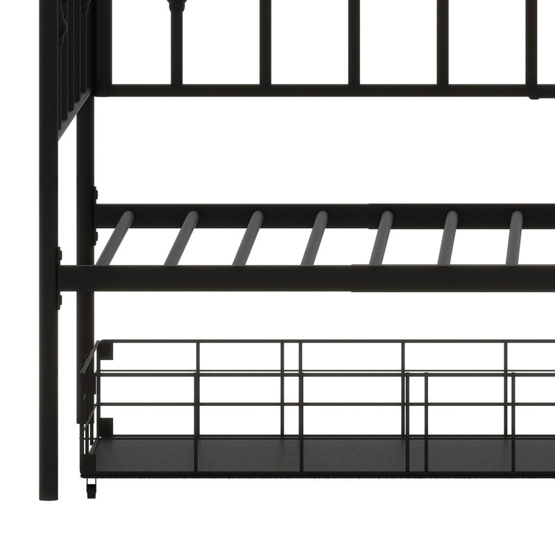 Le lit de jour avec tiroirs de rangement offre une fabrication durable et un style polyvalent pour les chambres d'amis, Noir