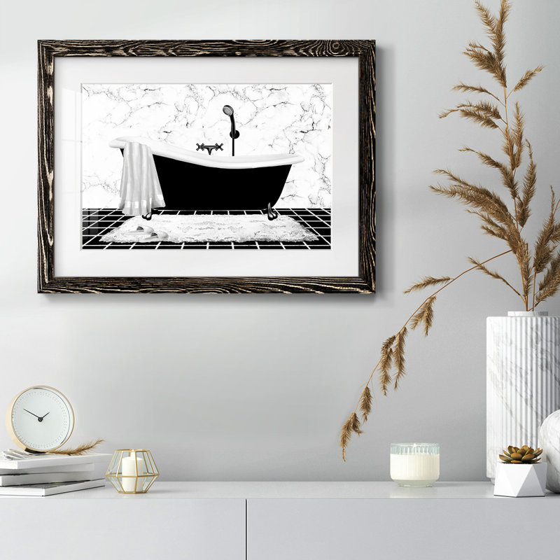 Modern Bath I, Cadre noir, H 14 po x l 20 po x P 1,5 po