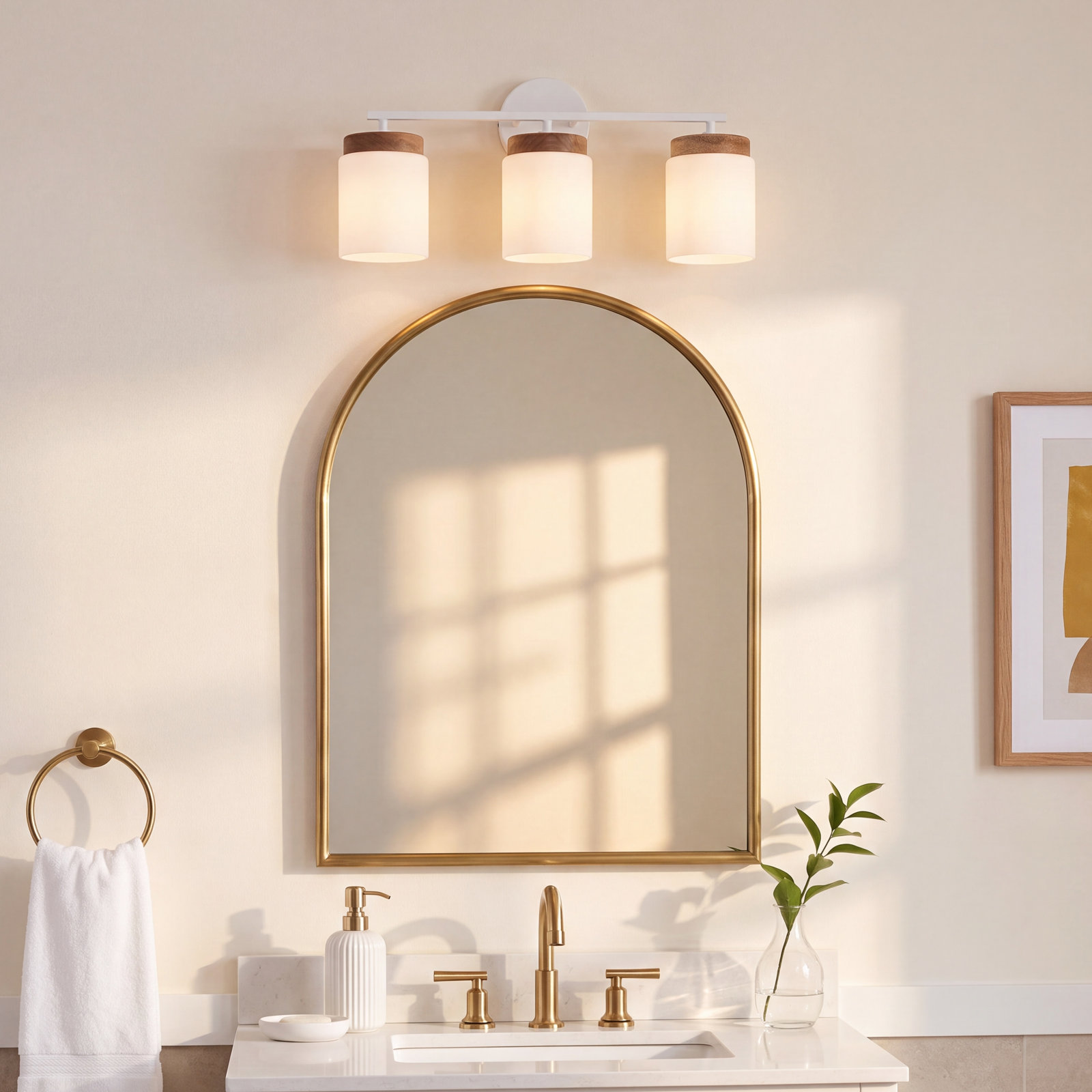Donal 3 Light Frosted Dimmable Vanity Light
