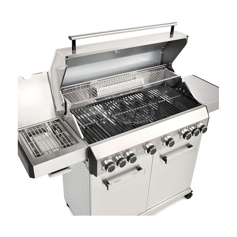 COSMOGRILL 6 - Burner Freestanding 55000 BTU BTU Gas Grill with Side Burner and Cabinet