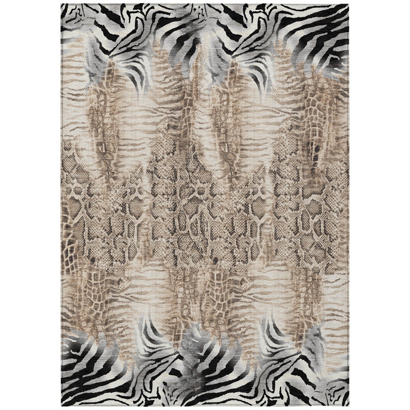 Machine Washable Indoor/Outdoor Jenning ACN2276 Animal Rug, Rectangle 2'6" x 3'10"