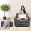 Fauteuil en velours côtelé avec repose-pieds Redenius-98917640