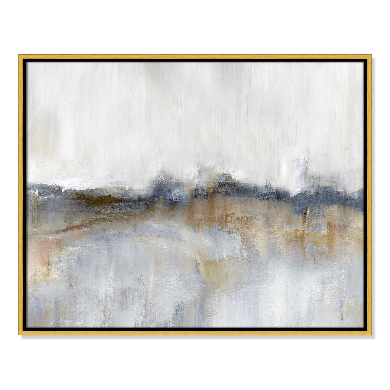 Rosebud Print by Nan, 23.5" H x 29.5" W, Gold