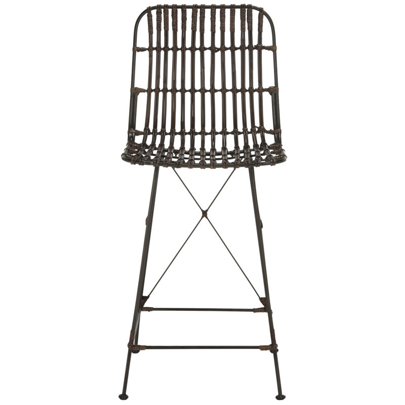 Lisdale Counter Stool with Metal Frame, Croco Brown, Bar Stool (29.5" Seat Height)
