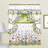 Ebert Ruffled 57" Kitchen Curtain in Green/White-1766151056