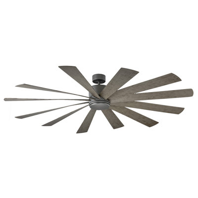 Windflower 12 - Blade LED Windmill Ceiling Fan with Wall Control and Light Kit Included