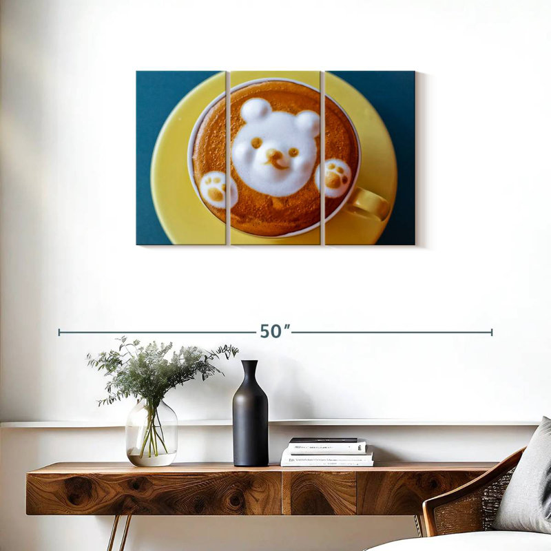 Yarlin Bear Latte Coffee, 20" H x 33" W