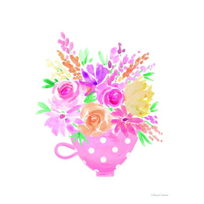 «Pretty in Pink Tea Cup», reproduction sur toile tendue