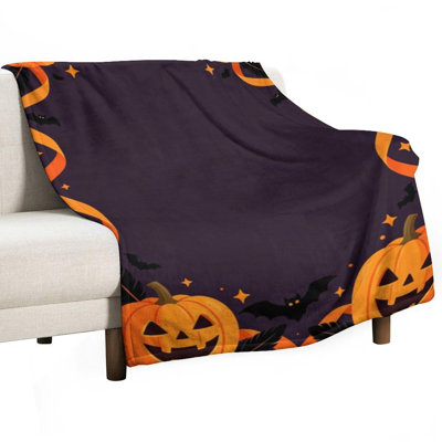 Jeté d'Halloween en flanelle de citrouille d'Halloween_1, couverture douce et chaude pour le canapé-lit du salon