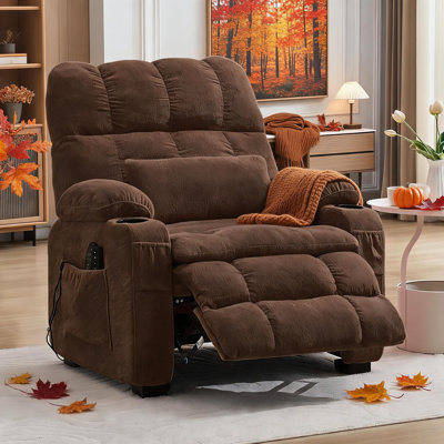 Fauteuil inclinable électrique, fauteuil de cinéma maison inclinable à 150° avec massage à 8 points et chauffage lombaire, siège extra large, position mémorisée, porte-gobelets, poches latérales, capacité de 136 kg pour les personnes âgées.
