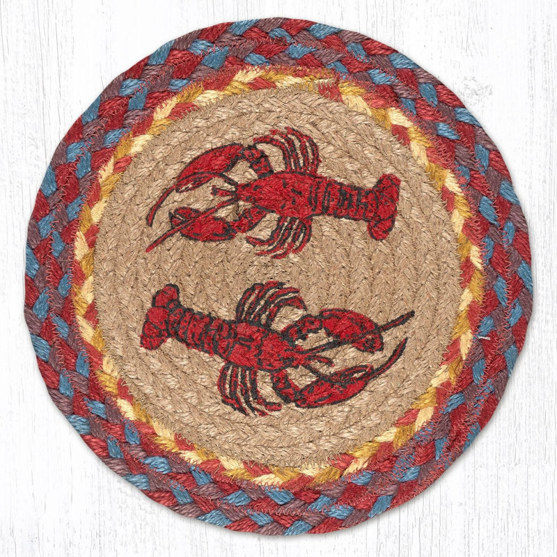 Earth Rugs  Printed Round Trivet – 10"x10" Braided Jute Hot Pad