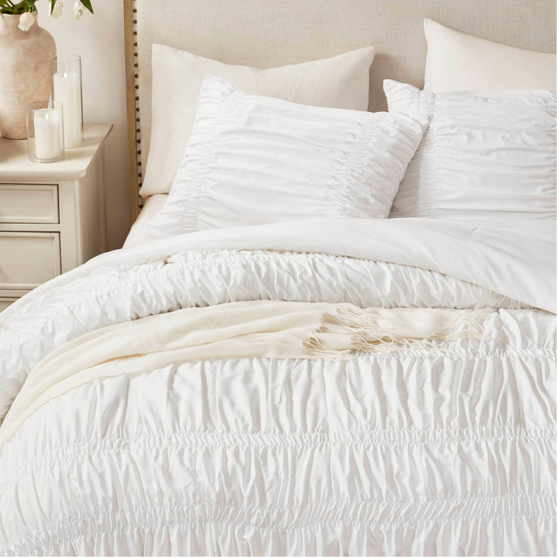 Ensemble d'édredon pour grand lit 3 pièces, Blanc
