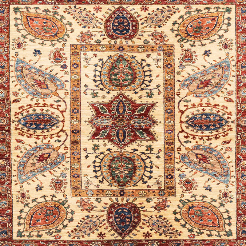 Tapis abstrait moderne 3380, Carré 4 pi