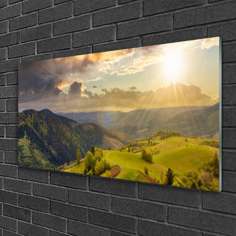 Mountains Landscape - Unframed Photograph on Glass