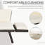 2-Seater Outdoor Convertible Sofa Bed 167x63cm, PE Rattan Flip-Arm Daybed Brown Wicker 220kg Steel Frame