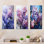 Lilacs Organic Flow Grace - lilas, ensemble de 4 reproductions d'art sur toile