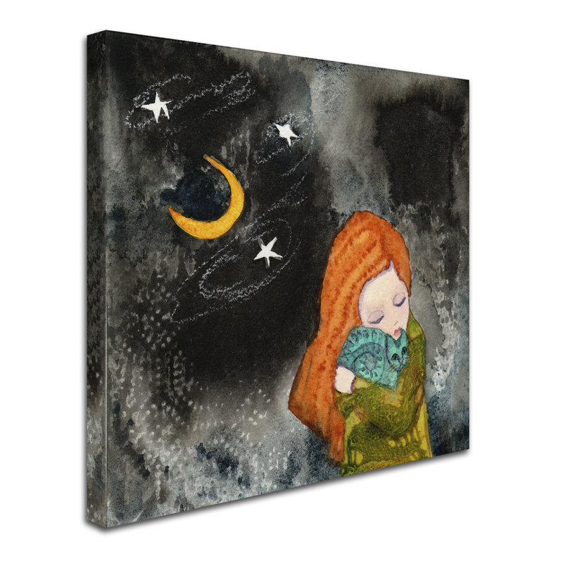 «Big Eyed Girl Lucky Stars» de Berkley, reproduction sur toile tendue, H 14 po x l 14 po x P 2 po
