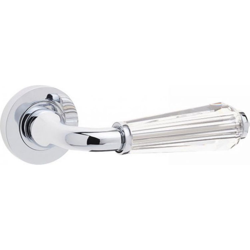 Fluted Passage Door Handle, Polished Chrome