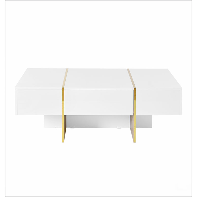 Table basse 47,2 po x 31,4 po Minimalist, Blanc