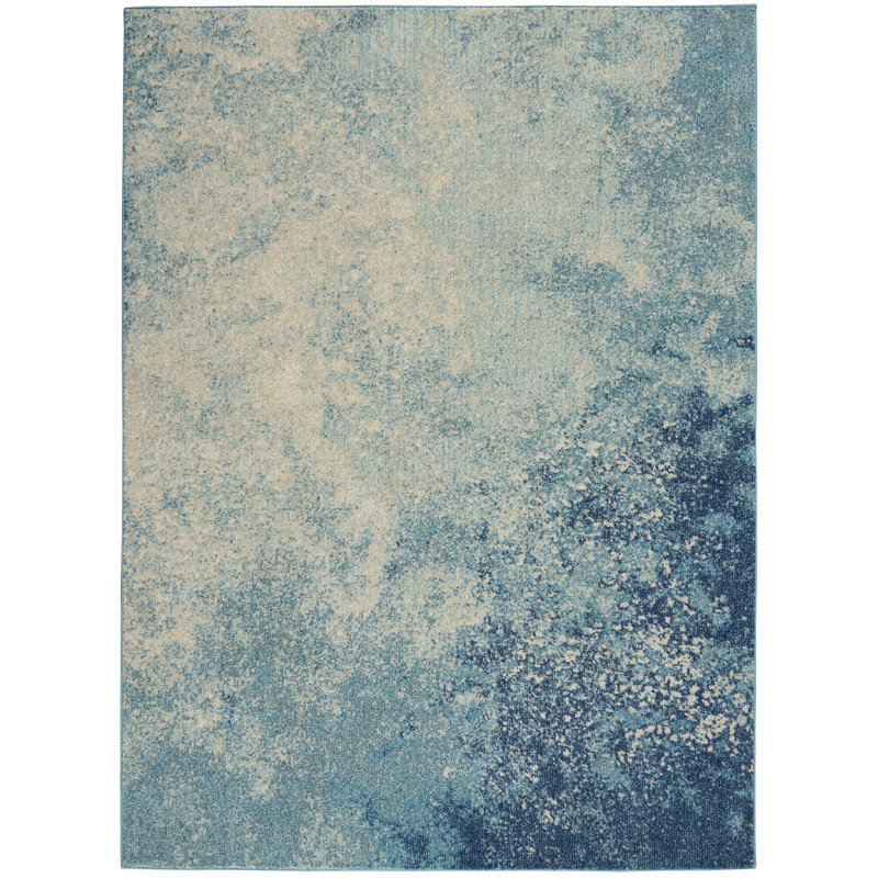 Geomar Passion Navy Light Blue Area Rug, Rectangle 114cm x 175cm