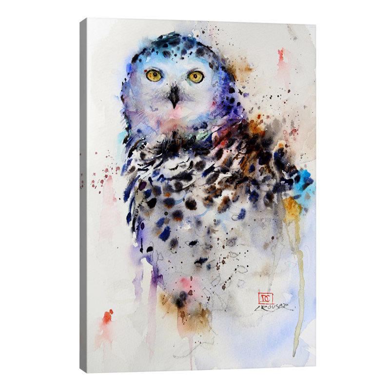 Owl 1 Piece Wall Art on Canvas, 30.48 cm H x 45.72 cm W, Wrapped Canvas
