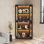 Vitrine d'angle avec portes en verre, vitrines de 63 po avec 3 lumières colorées, vitrine à 4 niveaux avec capteur de corps humain et ports de charge, vitrine de rangement pour objets de collection