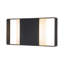 Applique murale d'extérieur rectangulaire noire à 2 lumières IP54