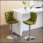 Tabourets de bar pivotants en velours à hauteur réglable de 25 à 33 pouces, base chromée moderne pour plus de confort et de style-1173832551