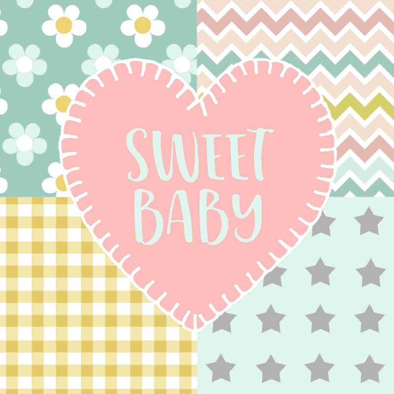 Courtepointe pour bébé I Sweet Baby, H 12 po x l 12 po