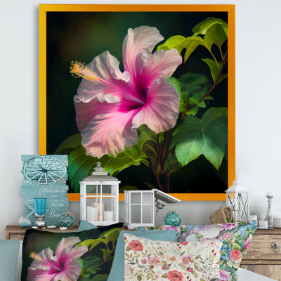 Blooming Pink And White Hibiscus III Blooming Pink And White Hibiscus III - Print on Canvas