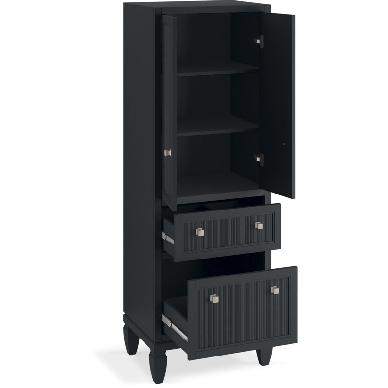 Hearthaven 70-In X 24-In Linen Tower, Slate Gray