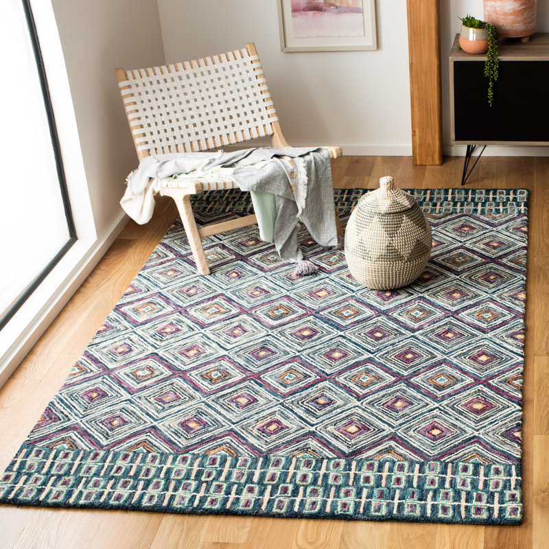 Deyoung Hand Tufted Wool Geometric Rug, Rectangle 5' x 8'