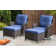 Deb Wicker Patio Swivel and Glider Chairs with Ottomans and Cushions(Set of 2)