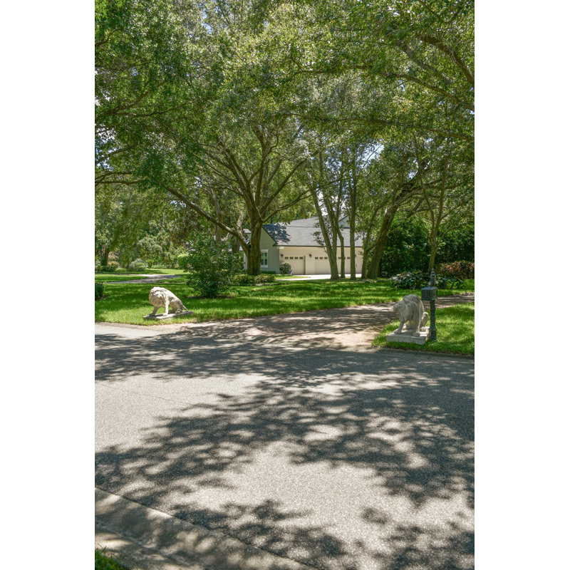 Symmetrical 2 Piece Lions Garden Statue Set