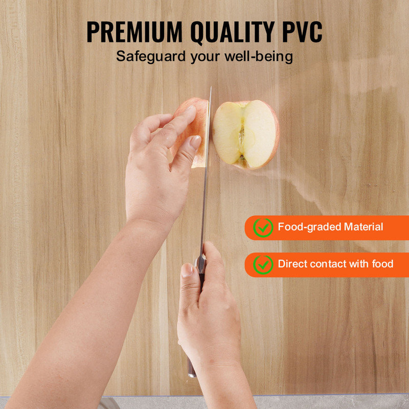 Round Clear Desk & Table Protector, Anti‑Scratch Surface Guard, Food‑Safe PVC, for Dining Dresser Office, Waterproof Wipeable Tablecloth