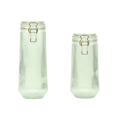 Boîte en verre texturé 10 vert sauge Delancey 10, vert sauge
