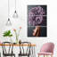 Dame, pivoine mauve sur toile, ensemble de 3 pièces-92829783