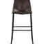 Brown And Black Armless Bar Stools  Pair  - Stylish Seating For Hangouts. Upholstered In Two-Tone Brown. Supportive Back Foot Support. Classic Industrial Design. Fits Various Hangout Areas. 39" H X
