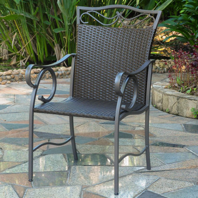 Hudkins Metal Outdoor Dining Armchair