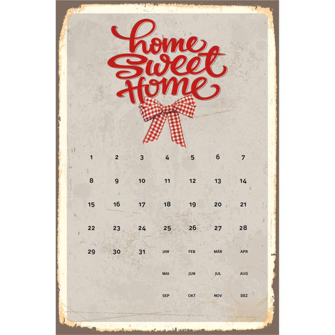 ScanMod Design Wanddekoration Home Sweet Home Kalender 