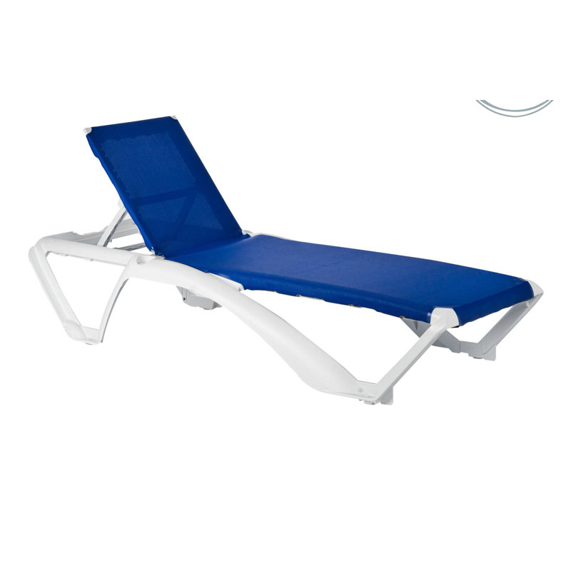 190cm Long Reclining Single Chaise, Blue