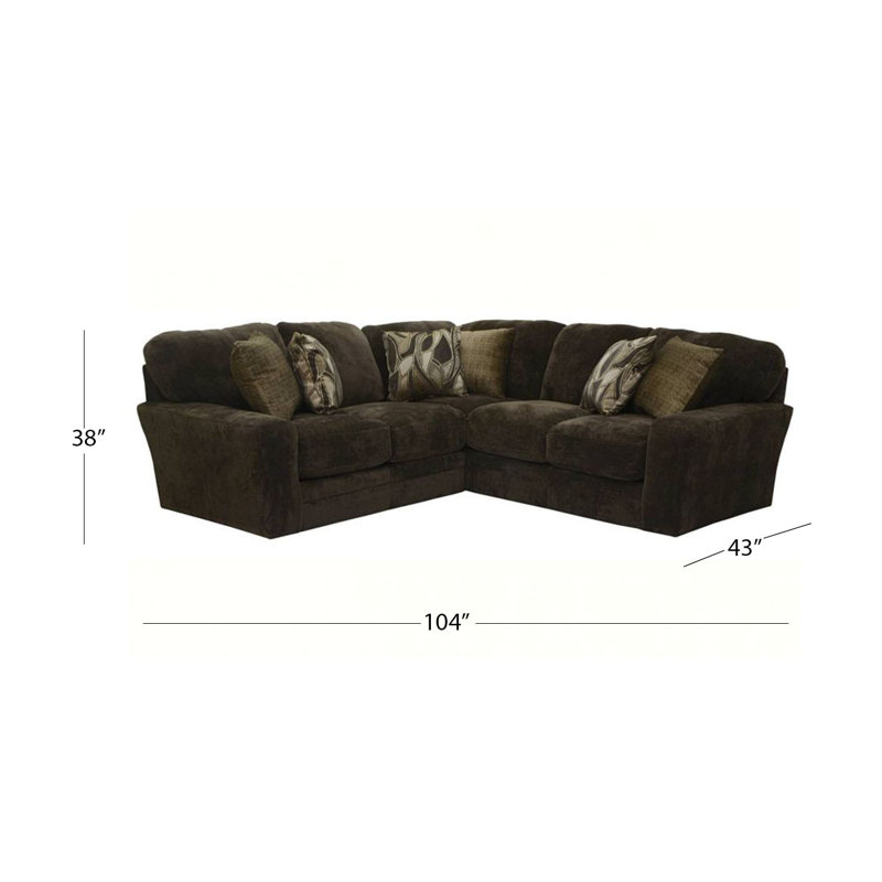 Sebiorn 104" Wide Upholstered Corner Sectional, Brown