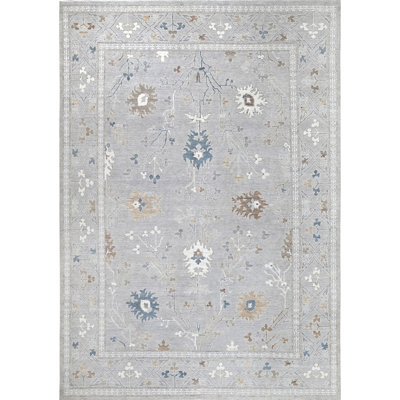 Tapis argent noué à la main de haute qualité