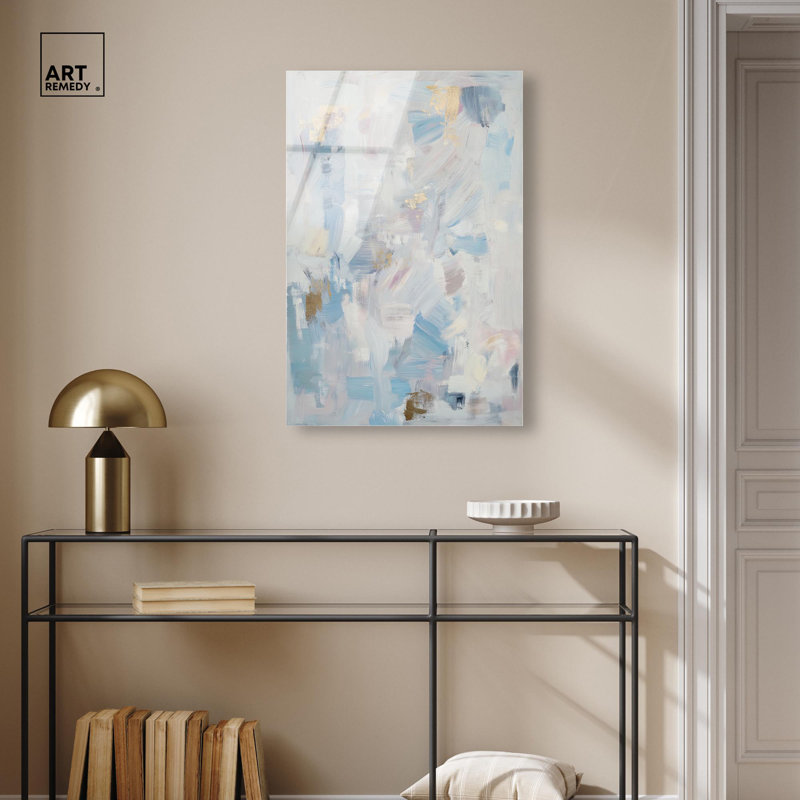 «Tropic Ice», art mural bleu apaisant par Art Remedy, H 30 po x l 20 po