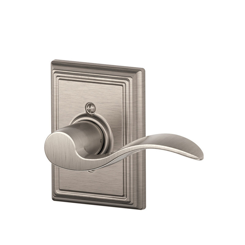 Accent Lever with Addison Trim Non-Turning Lock, Satin Nickel, Right Hand